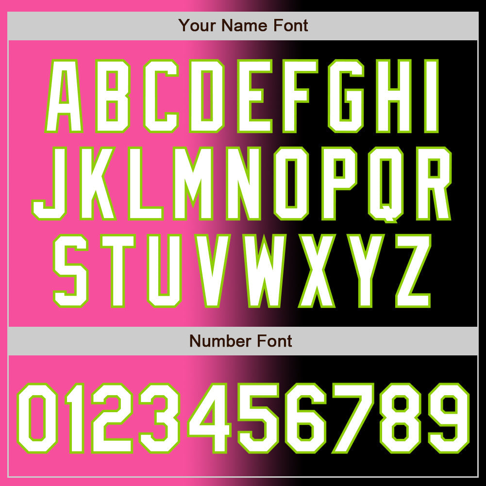 Custom Black White Pink-Neon Green Authentic Gradient Fashion Baseball Jersey - Sky-Custom