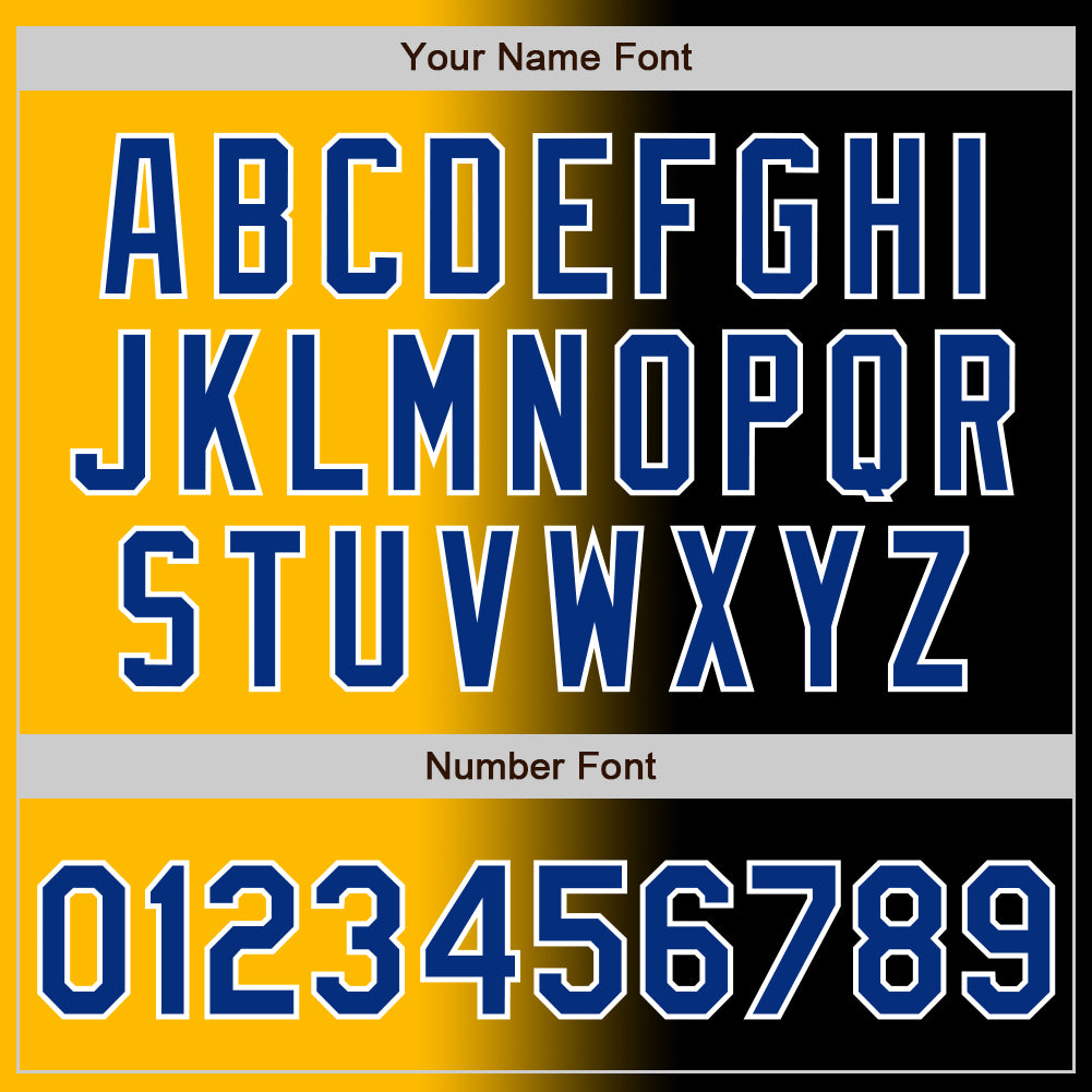 Custom Black Royal Gold-White Authentic Gradient Fashion Baseball Jersey - Sky-Custom