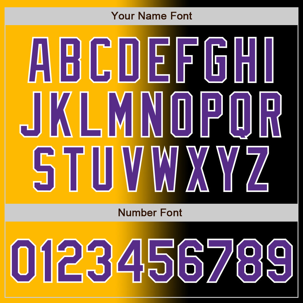 Custom Black Purple Gold-White Authentic Gradient Fashion Baseball Jersey - Sky-Custom