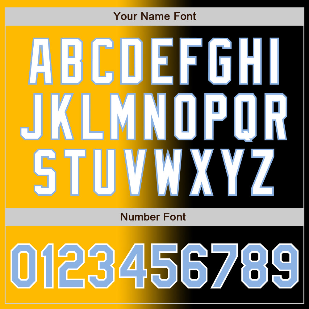 Custom Black Light Blue Gold-White Authentic Gradient Fashion Baseball Jersey - Sky-Custom