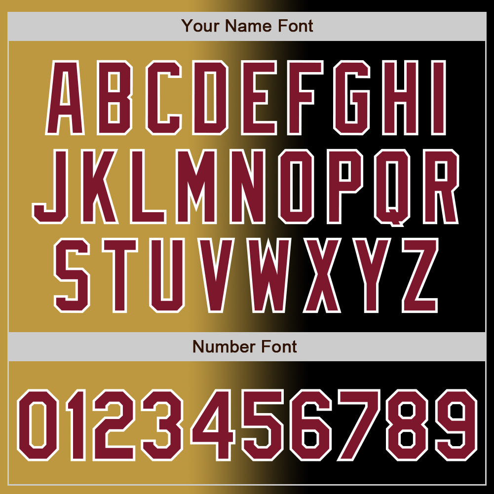 Custom Black Crimson Old Gold-White Authentic Gradient Fashion Baseball Jersey - Sky-Custom