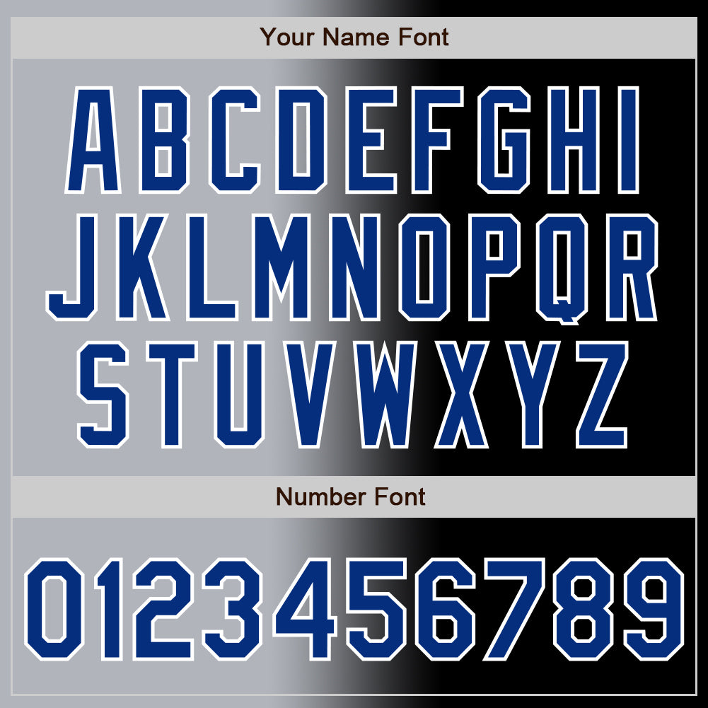 Custom Black Royal Gray-White Authentic Gradient Fashion Baseball Jersey - Sky-Custom
