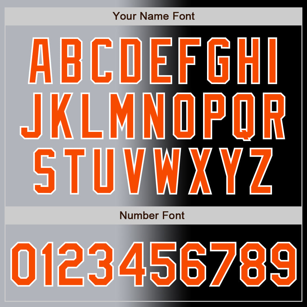 Custom Black Orange Gray-White Authentic Gradient Fashion Baseball Jersey - Sky-Custom