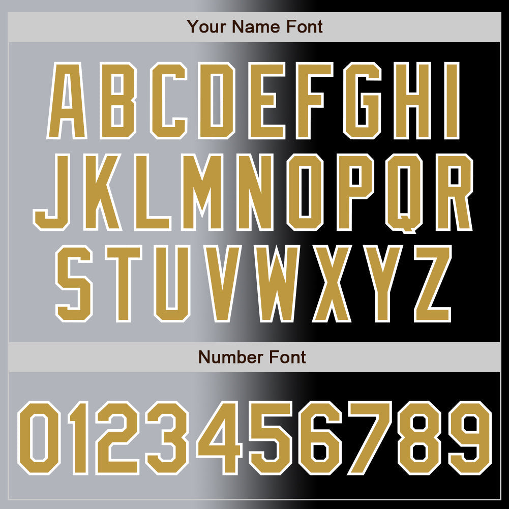 Custom Black Old Gold Gray-White Authentic Gradient Fashion Baseball Jersey - Sky-Custom