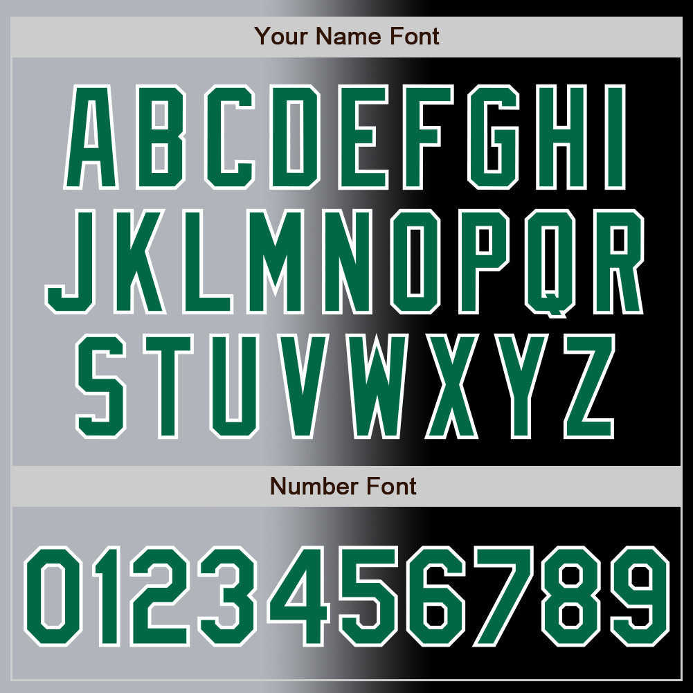 Custom Black Kelly Green Gray-White Authentic Gradient Fashion Baseball Jersey - Sky-Custom