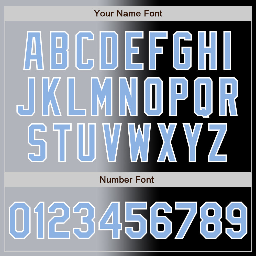 Custom Black Light Blue Gray-White Authentic Gradient Fashion Baseball Jersey - Sky-Custom