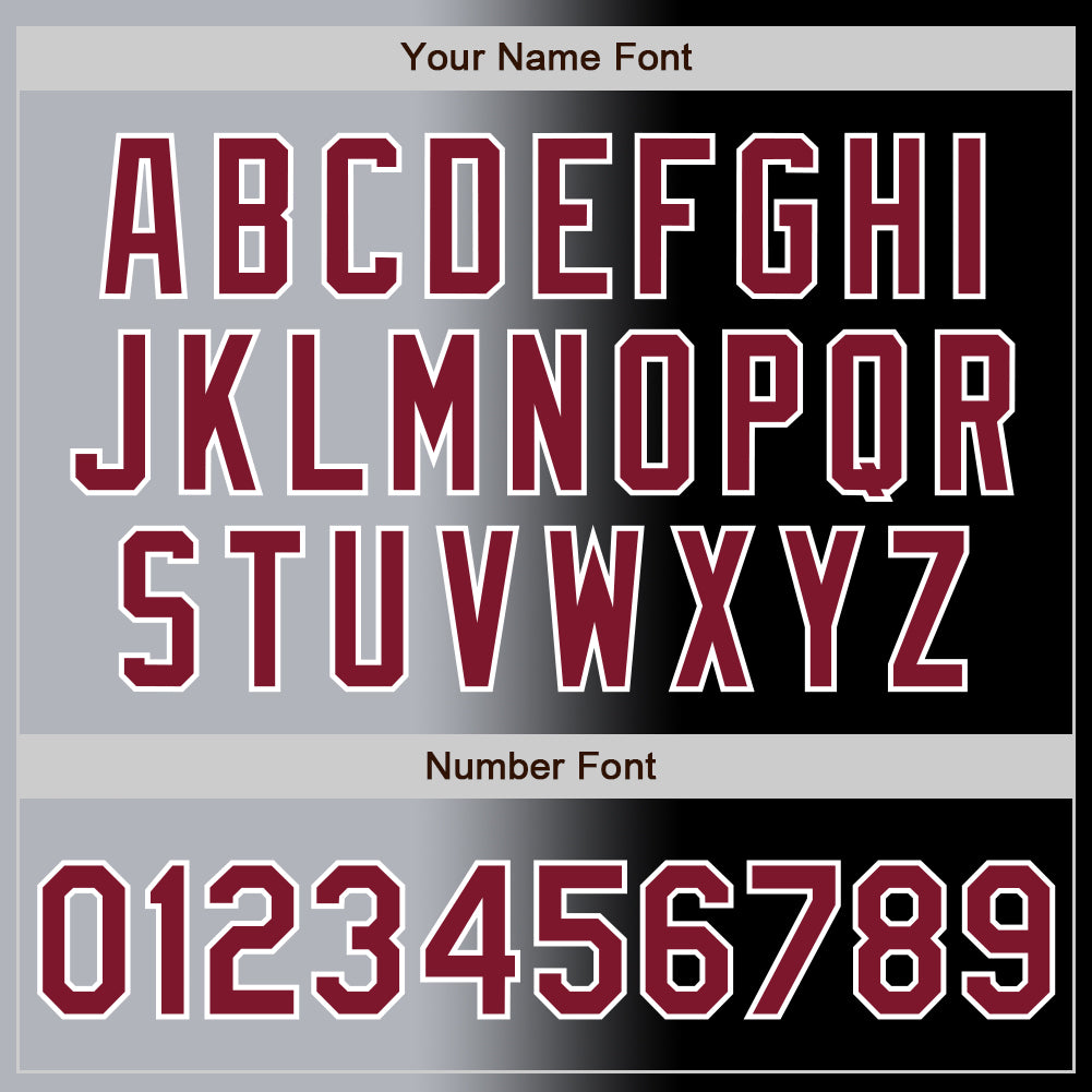 Custom Black Crimson Gray-White Authentic Gradient Fashion Baseball Jersey - Sky-Custom