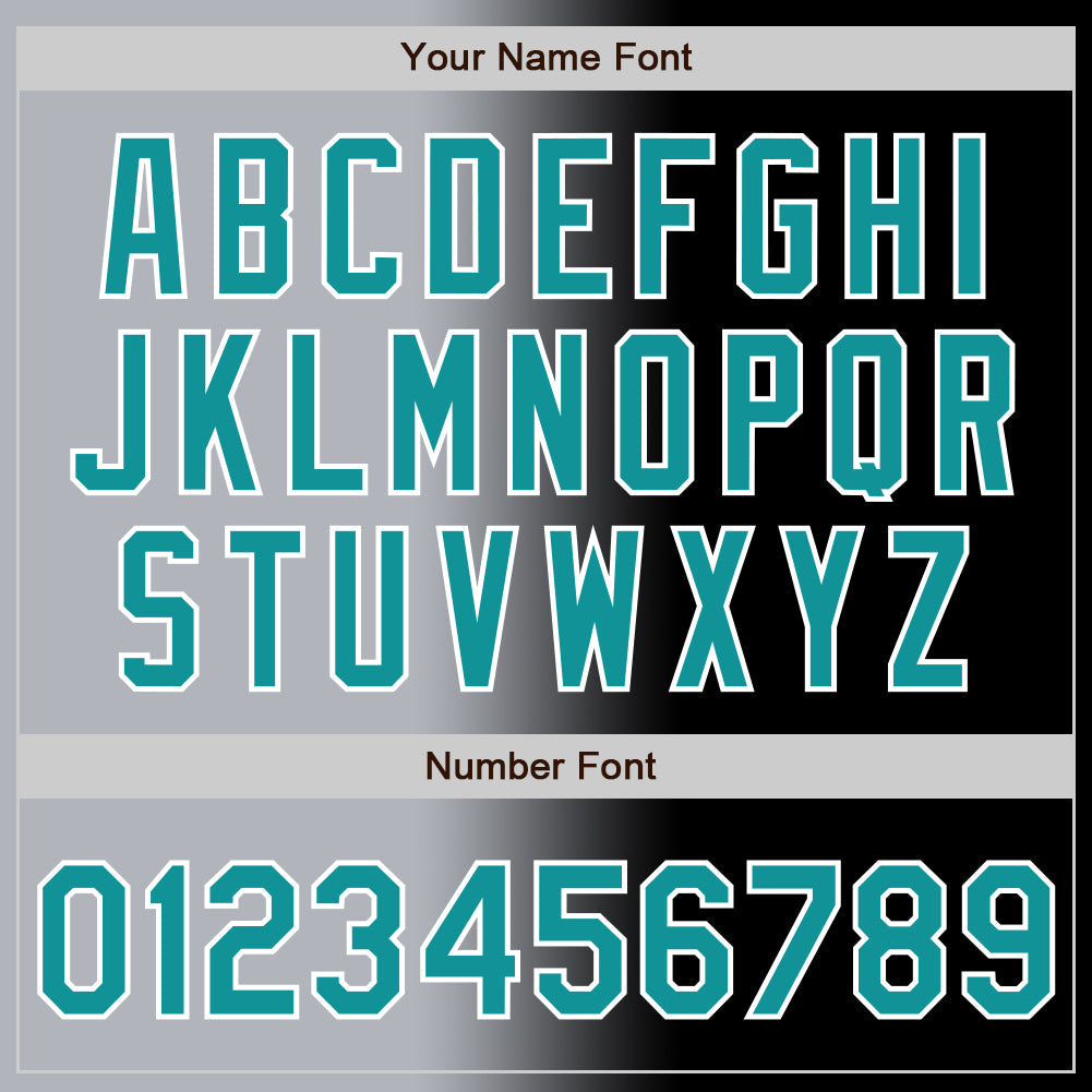 Custom Black Teal Gray-White Authentic Gradient Fashion Baseball Jersey - Sky-Custom