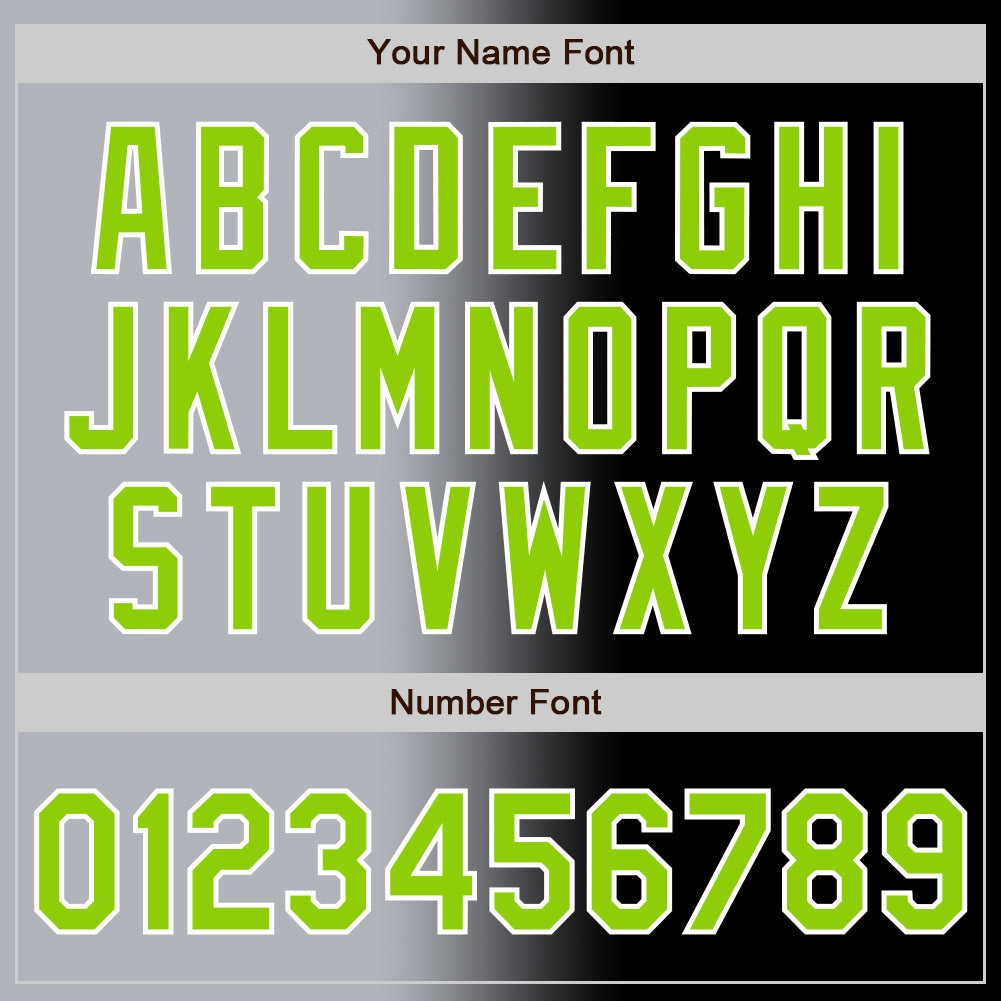 Custom Black Neon Green Gray-White Authentic Gradient Fashion Baseball Jersey - Sky-Custom