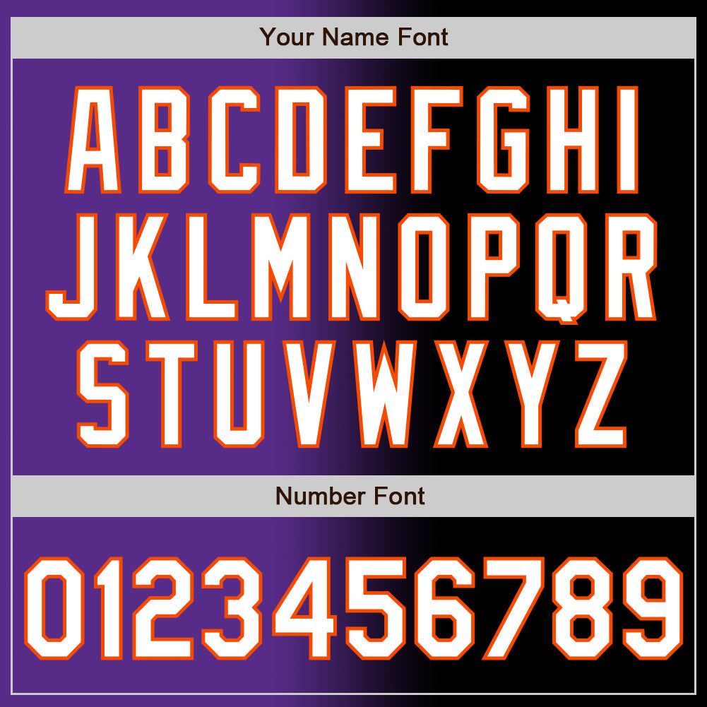 Custom Black White Purple-Orange Authentic Gradient Fashion Baseball Jersey - Sky-Custom