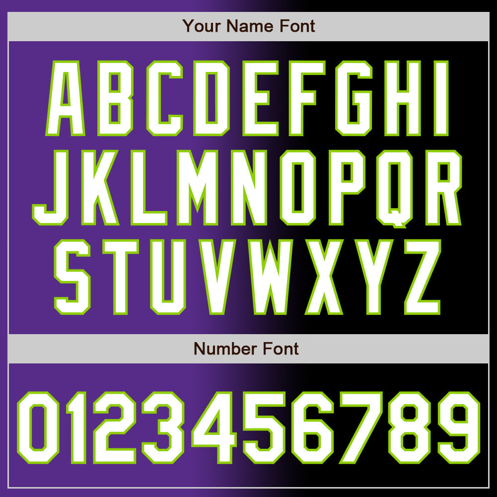 Custom Black White Purple-Neon Green Authentic Gradient Fashion Baseball Jersey - Sky-Custom