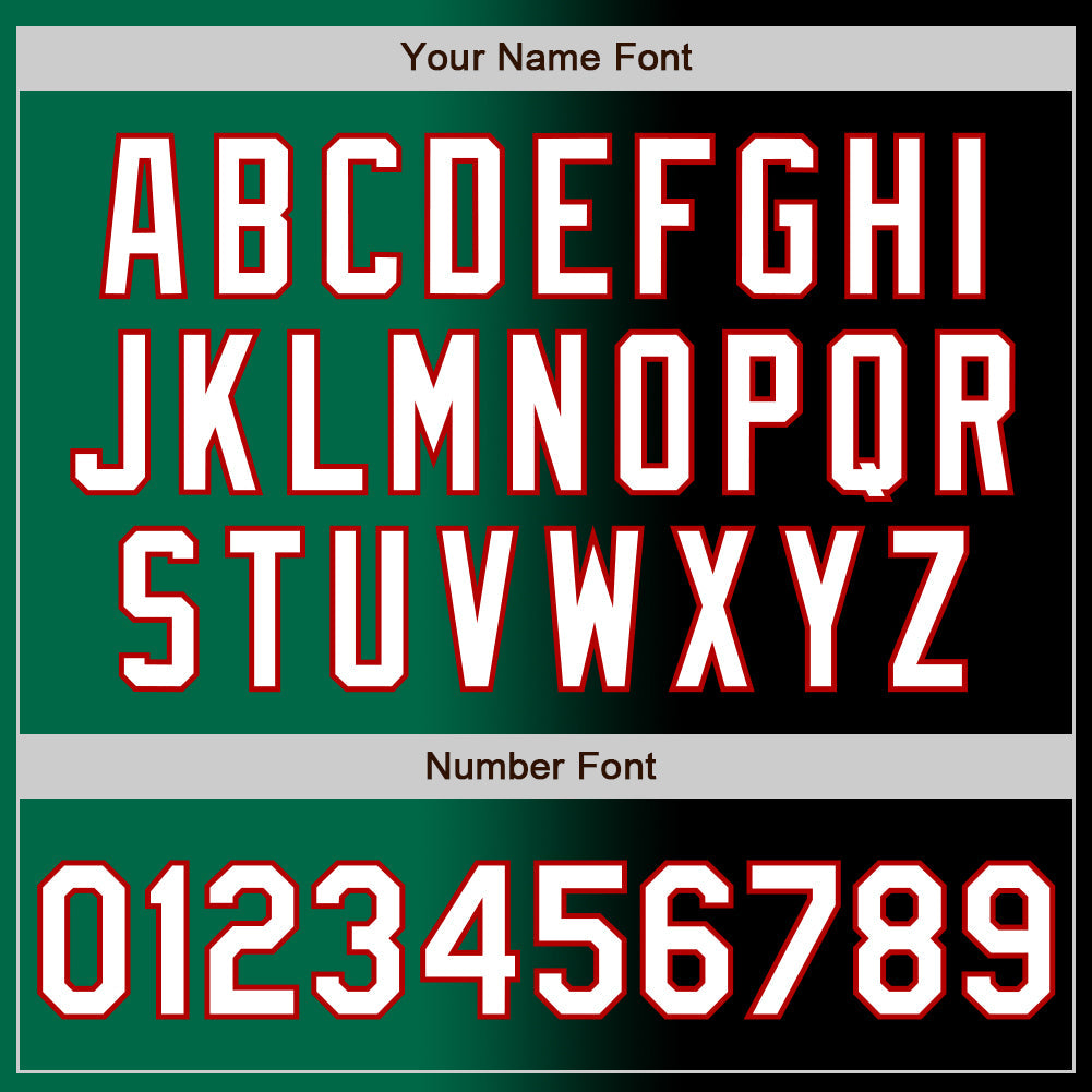 Custom Black White Kelly Green-Red Authentic Gradient Fashion Baseball Jersey - Sky-Custom