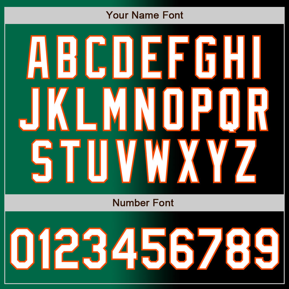 Custom Black White Kelly Green-Orange Authentic Gradient Fashion Baseball Jersey - Sky-Custom