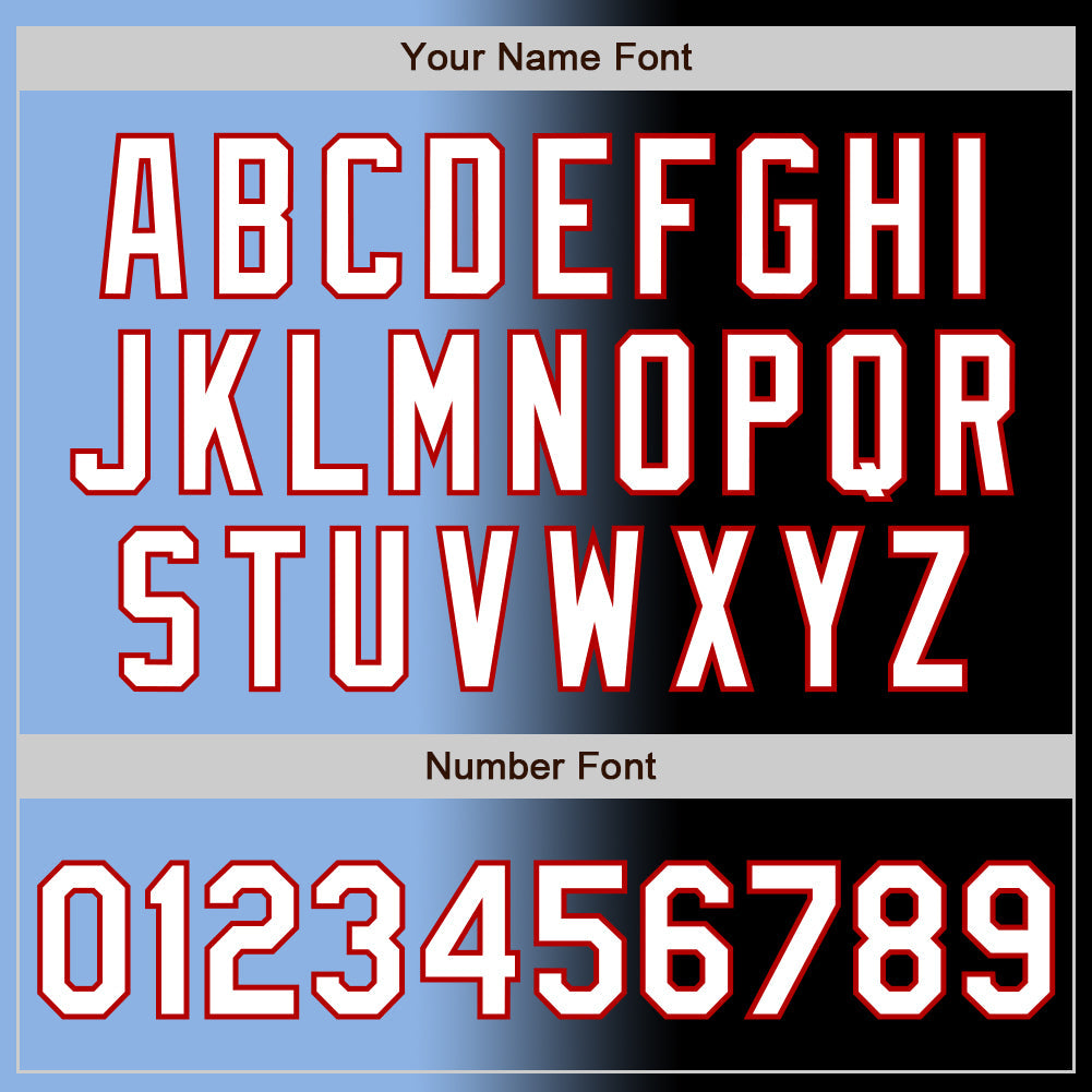 Custom Black White Light Blue-Red Authentic Gradient Fashion Baseball Jersey - Sky-Custom