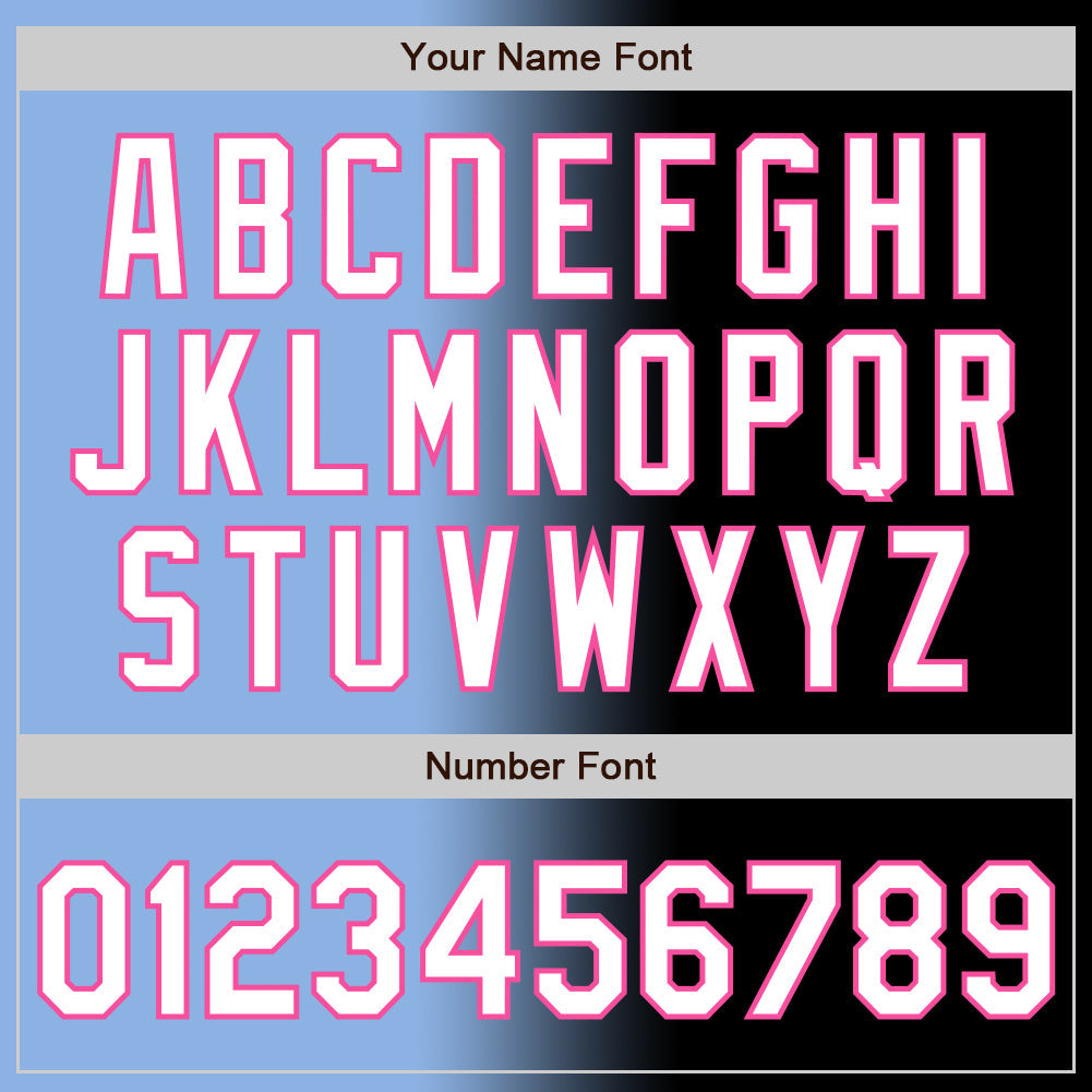 Custom Black White Light Blue-Pink Authentic Gradient Fashion Baseball Jersey - Sky-Custom