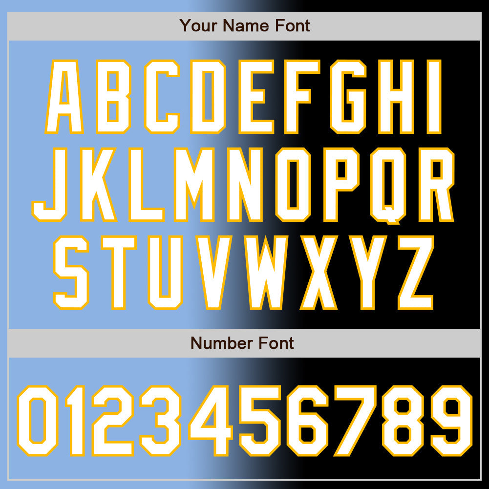 Custom Black White Light Blue-Gold Authentic Gradient Fashion Baseball Jersey - Sky-Custom