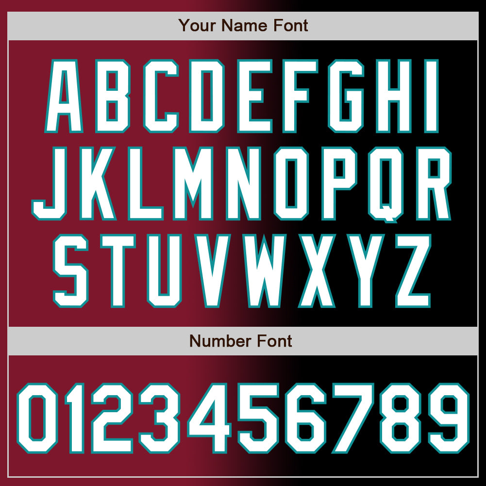 Custom Black White Crimson-Teal Authentic Gradient Fashion Baseball Jersey - Sky-Custom
