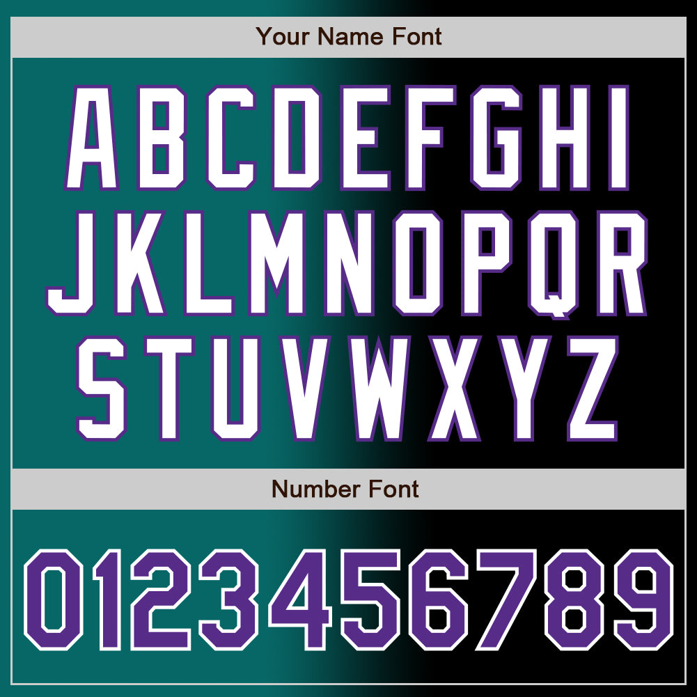 Custom Black Purple Teal-White Authentic Gradient Fashion Baseball Jersey - Sky-Custom