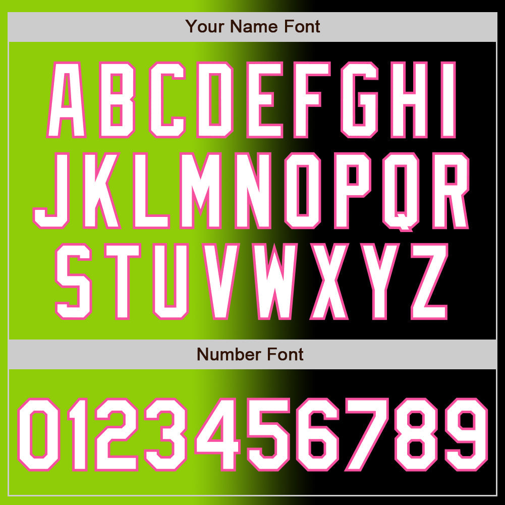 Custom Black White Neon Green-Pink Authentic Gradient Fashion Baseball Jersey - Sky-Custom