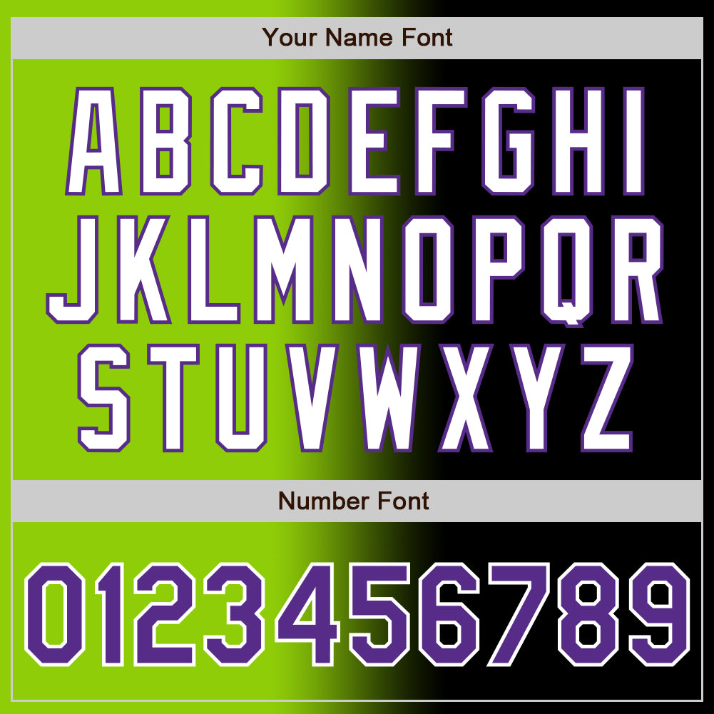 Custom Black Purple Neon Green-White Authentic Gradient Fashion Baseball Jersey - Sky-Custom