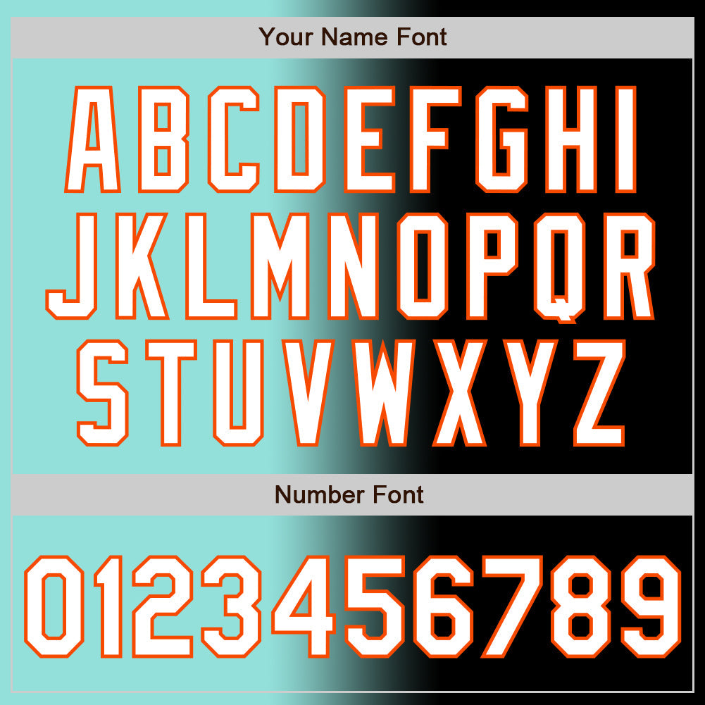 Custom Black White Ice Blue-Orange Authentic Gradient Fashion Baseball Jersey - Sky-Custom
