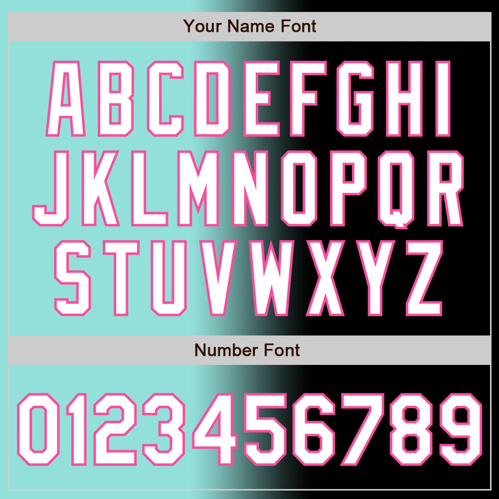 Custom Black White Ice Blue-Pink Authentic Gradient Fashion Baseball Jersey - Sky-Custom