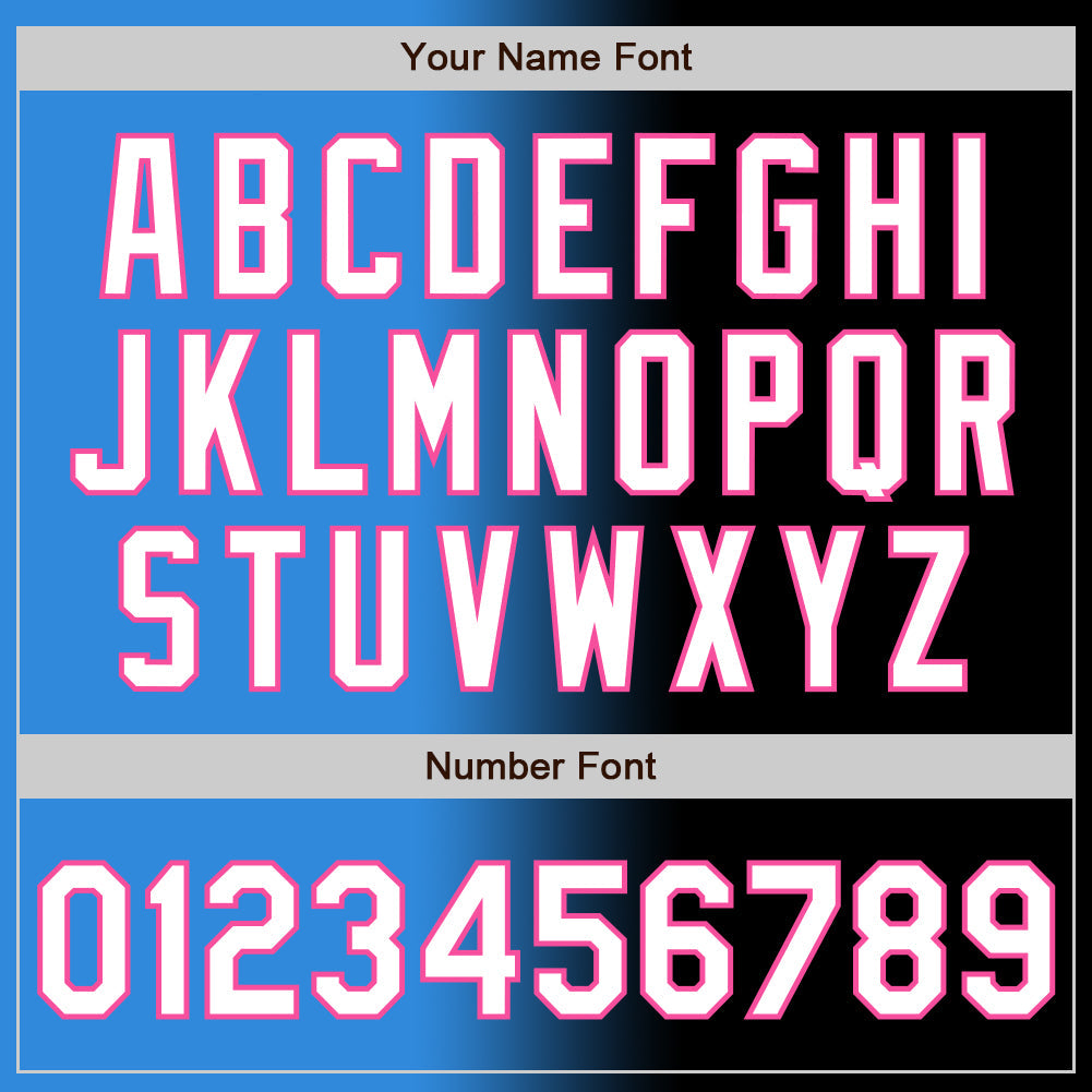 Custom Black White Electric Blue-Pink Authentic Gradient Fashion Baseball Jersey - Sky-Custom
