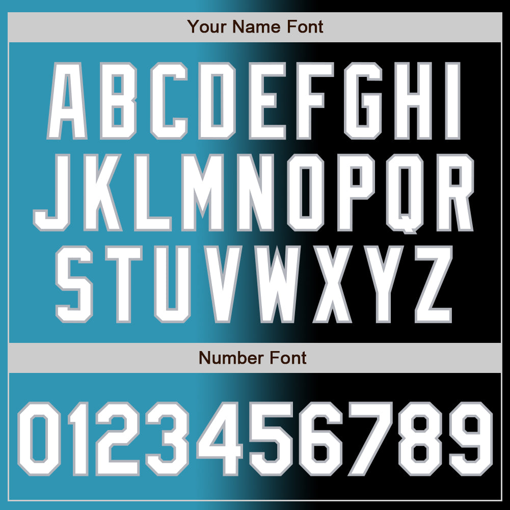 Custom Black White Panther Blue-Gray Authentic Gradient Fashion Baseball Jersey - Sky-Custom