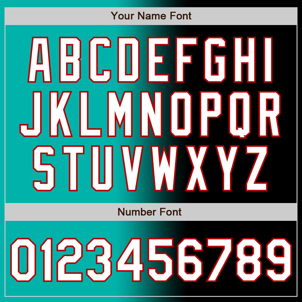 Custom Black White Aqua-Red Authentic Gradient Fashion Baseball Jersey - Sky-Custom