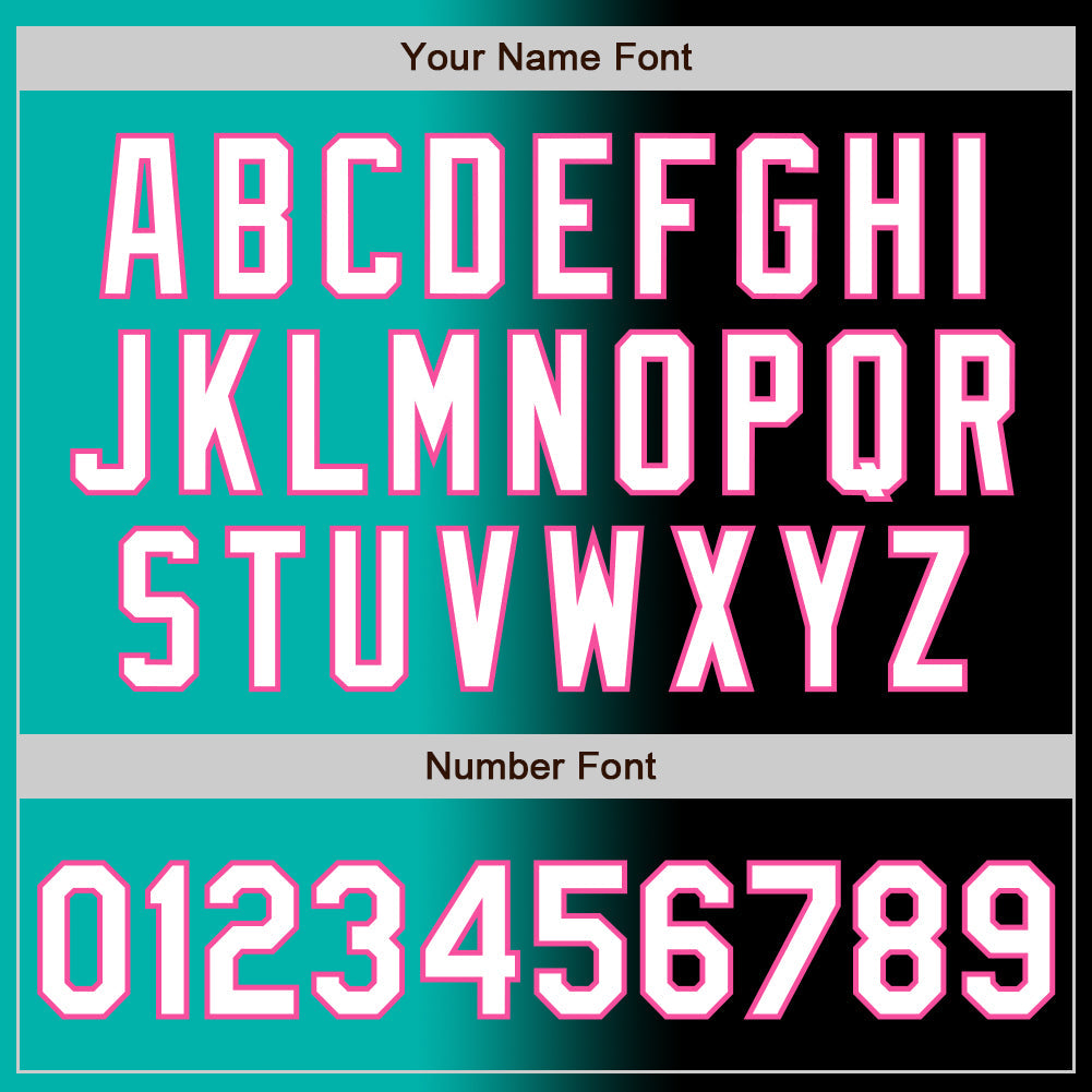 Custom Black White Aqua-Pink Authentic Gradient Fashion Baseball Jersey - Sky-Custom