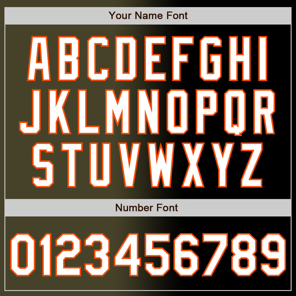 Custom Black White Olive-Orange Authentic Gradient Fashion Baseball Jersey - Sky-Custom