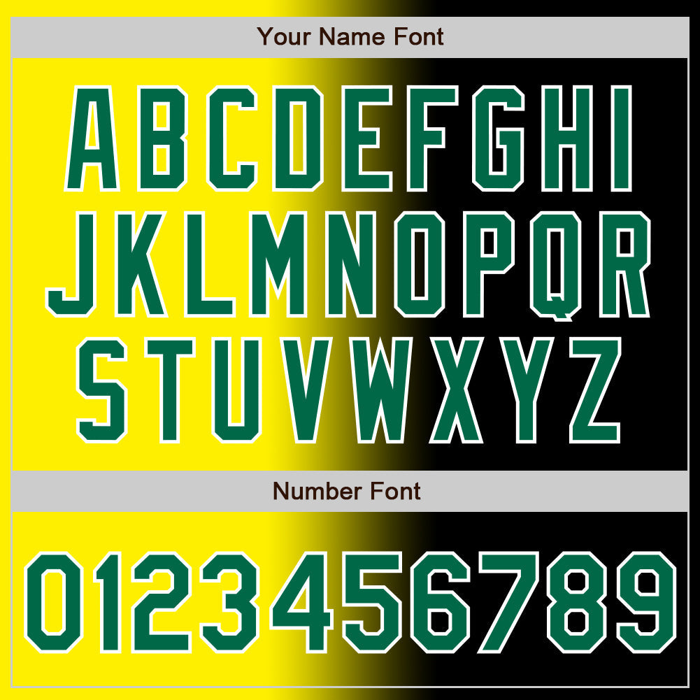 Custom Black Kelly Green Light Yellow-White Authentic Gradient Fashion Baseball Jersey - Sky-Custom