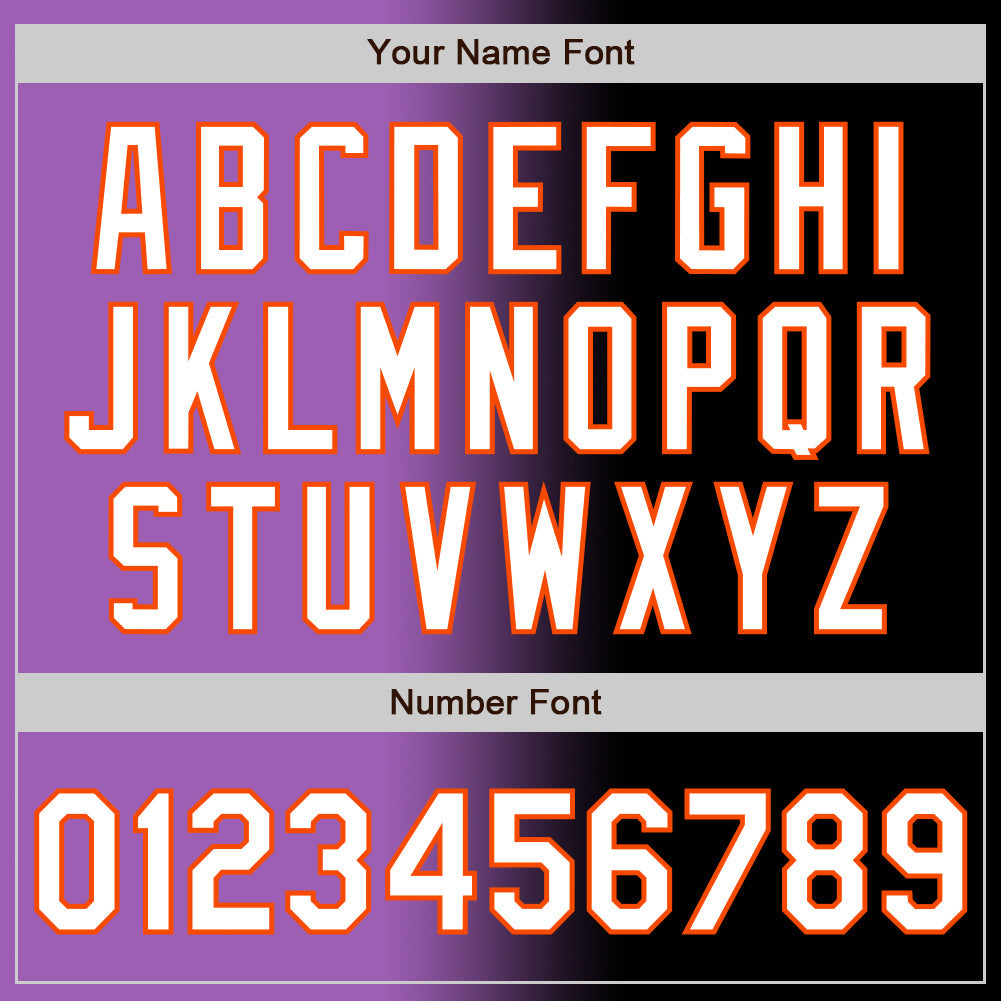 Custom Black White Medium Purple-Orange Authentic Gradient Fashion Baseball Jersey - Sky-Custom