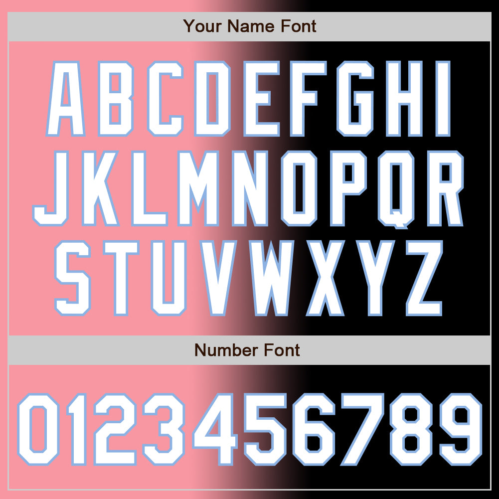 Custom Black White Medium Pink-Light Blue Authentic Gradient Fashion Baseball Jersey - Sky-Custom
