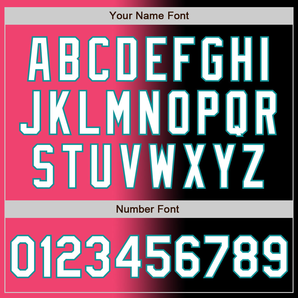 Custom Black White Neon Pink-Teal Authentic Gradient Fashion Baseball Jersey - Sky-Custom