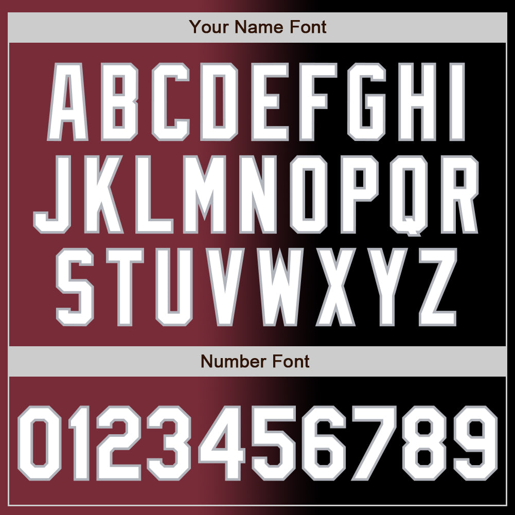 Custom Black White Burgundy-Gray Authentic Gradient Fashion Baseball Jersey - Sky-Custom