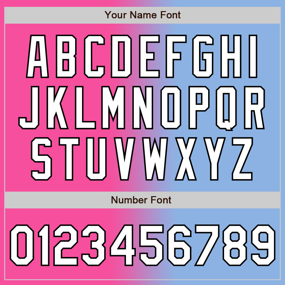 Custom Light Blue White Pink-Black Authentic Gradient Fashion Baseball Jersey - Sky-Custom