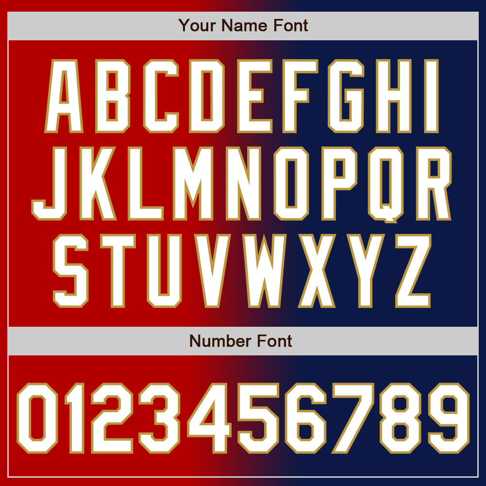 Custom Navy White Red-Old Gold Authentic Gradient Fashion Baseball Jersey - Sky-Custom