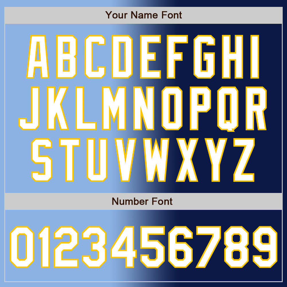 Custom Navy White Light Blue-Yellow Authentic Gradient Fashion Baseball Jersey - Sky-Custom