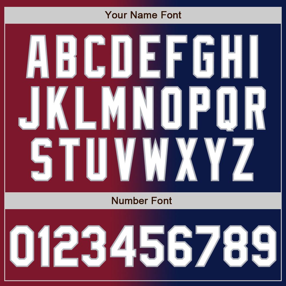 Custom Navy White Crimson-Gray Authentic Gradient Fashion Baseball Jersey - Sky-Custom
