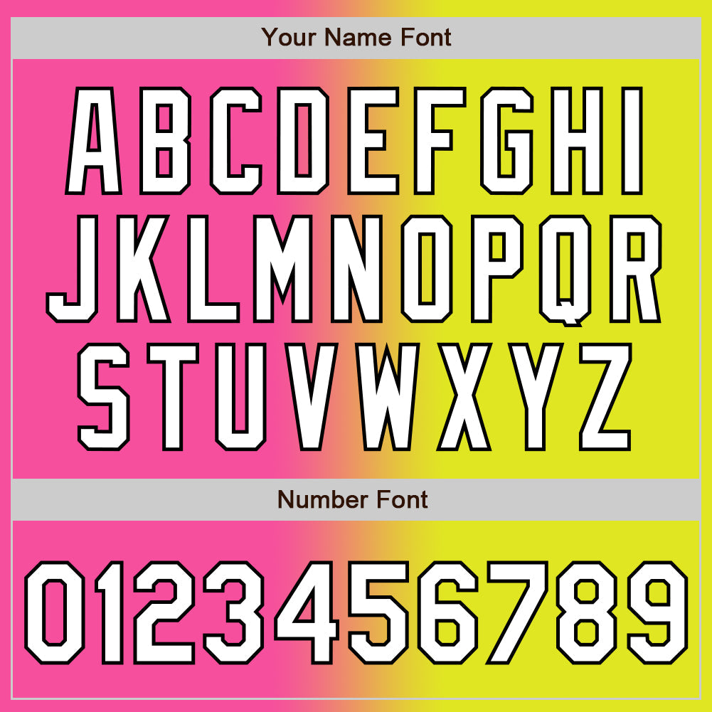 Custom Neon Yellow White Pink-Black Authentic Gradient Fashion Baseball Jersey - Sky-Custom