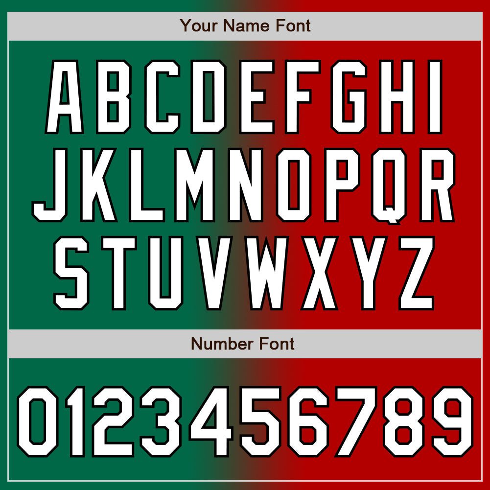 Custom Red White Kelly Green-Black Authentic Gradient Fashion Baseball Jersey - Sky-Custom