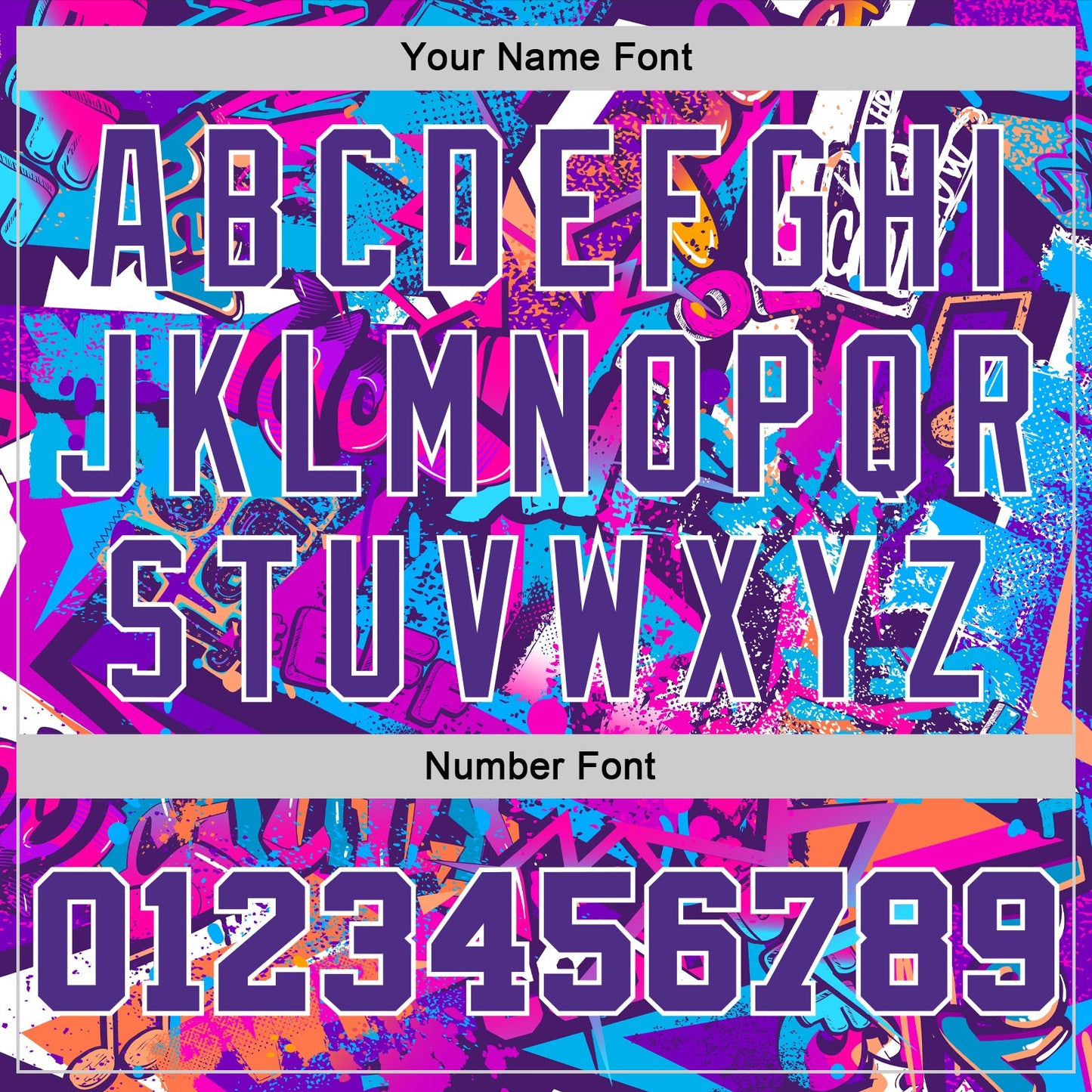 Custom Graffiti Pattern Purple-White 3D Words Authentic Basketball Jersey - Sky-Custom
