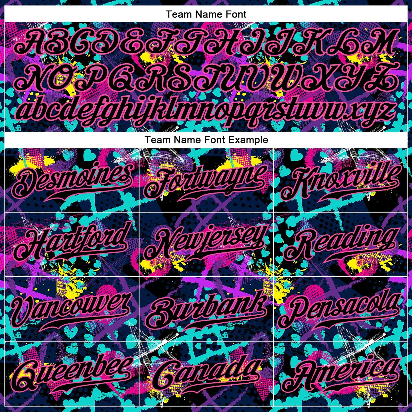 Custom Graffiti Pattern Black-Pink 3D Creative Hearts Stars Geometric Figures Authentic Baseball Jersey - Sky-Custom