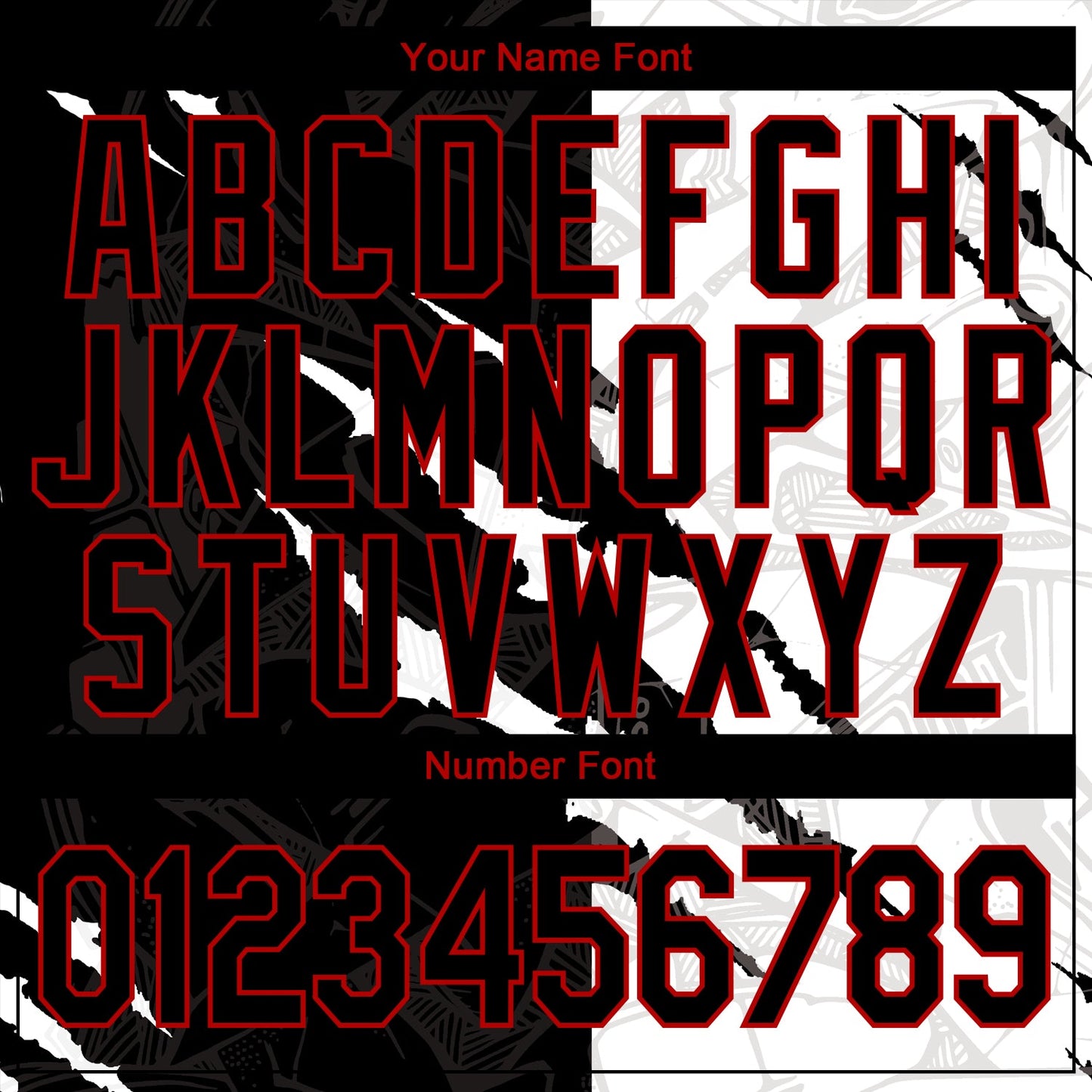 Custom Graffiti Pattern Red-Black 3D Scratch Authentic Baseball Jersey - Sky-Custom