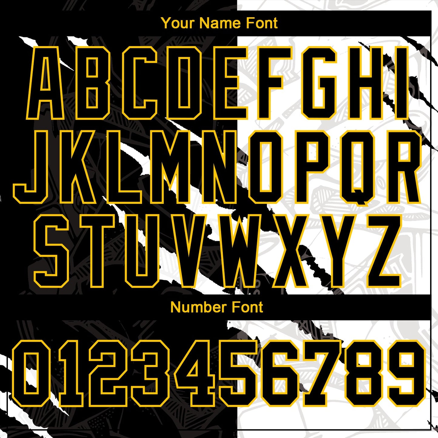 Custom Graffiti Pattern Black-Gold 3D Scratch Authentic Baseball Jersey - Sky-Custom