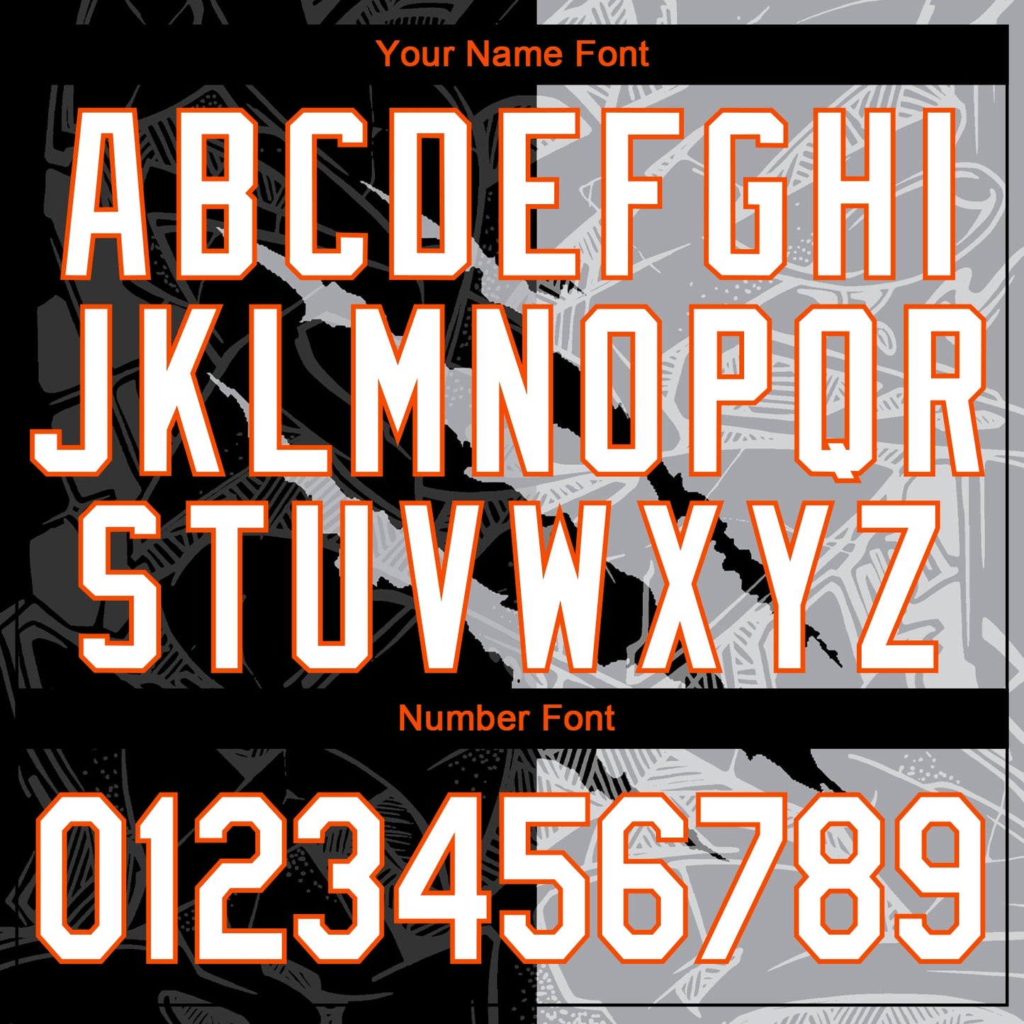 Custom Graffiti Pattern White Gray-Orange 3D Scratch Authentic Baseball Jersey - Sky-Custom