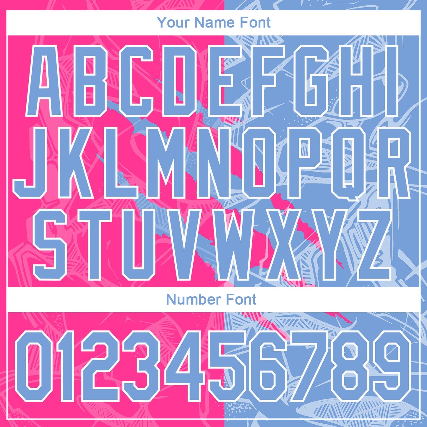 Custom Graffiti Pattern Light Blue-Pink 3D Scratch Authentic Baseball Jersey - Sky-Custom