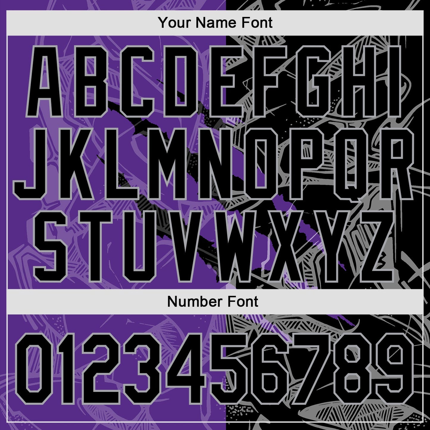 Custom Graffiti Pattern Black Purple-Gray 3D Scratch Authentic Baseball Jersey - Sky-Custom