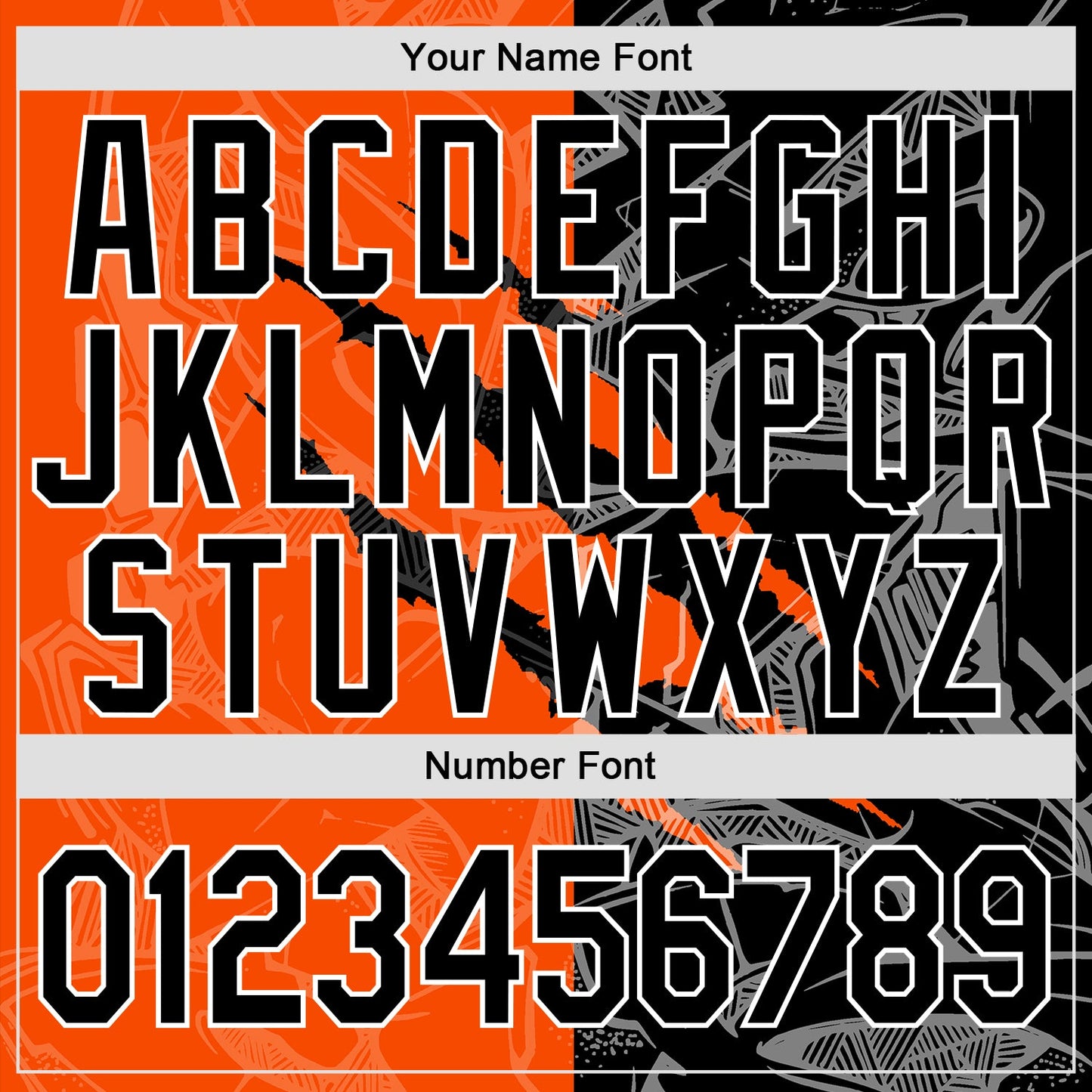 Custom Graffiti Pattern Black-Orange 3D Scratch Authentic Baseball Jersey - Sky-Custom